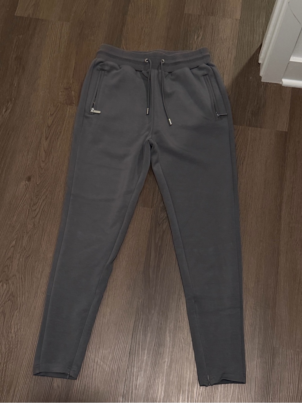 Dark Gray Tapered Drawstring Joggers